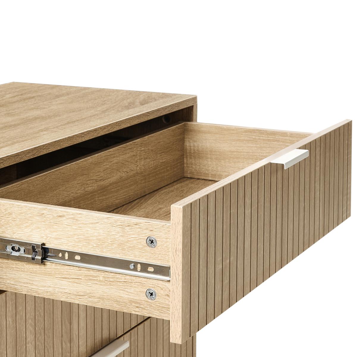 KOMMODE mit 6 Schubladen Hellbraun Royalla - Hellbraun, Holzwerkstoff (140/68/40cm) - Beliani