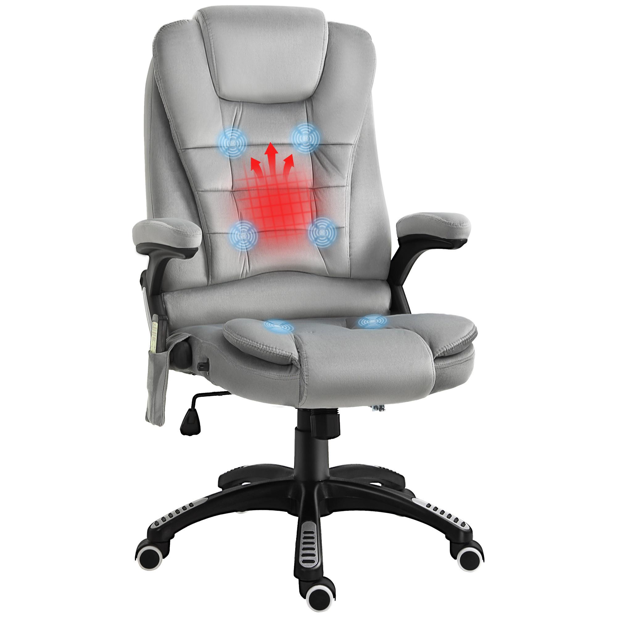 MASSAGE Sessel höhenverstellbarer Bürostuhl mit Massagefunktion Relaxsessel Grau - Schwarz/Grau, Kunststoff/Textil (74/116/67cm) - Vinsetto