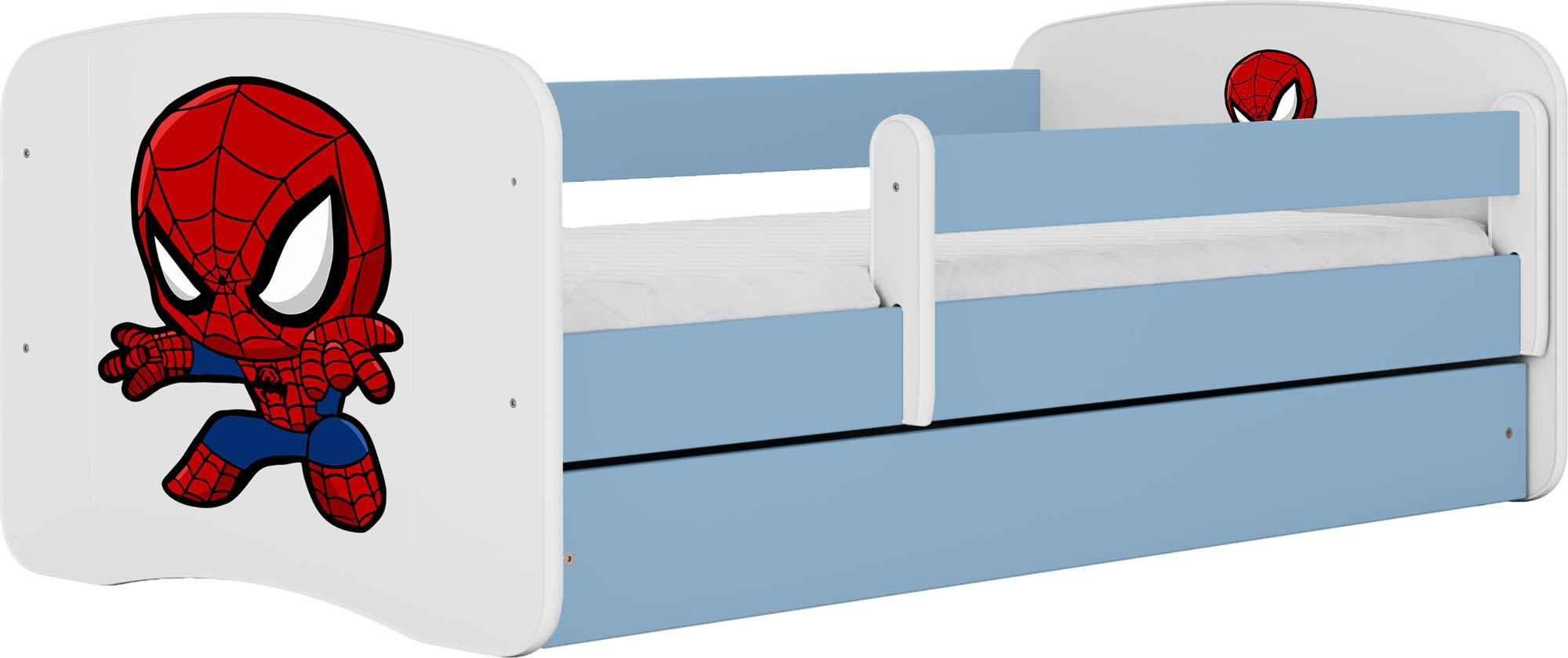 KINDERBETT Emily mit Schublade und Matratze, Blau 80x180 cm - Schwarz, Holzwerkstoff (180/80cm) - WFL GROUP