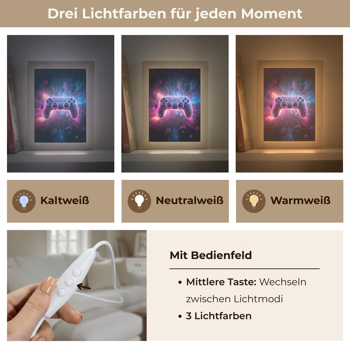 WANDLEUCHTE Controller - Neon - Explosion - Abstrakt 15x20 cm - Violett, Holzwerkstoff (15/20/8cm) - OnlyWow