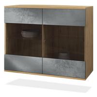 KOMMODE Bari Beton Dunkel Optik - Dunkelgrau, Holzwerkstoff (92.5/73.5/35cm) - Vladon