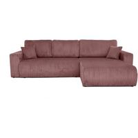 ECKSCHLAFSOFA Porto mit universelle Ottomane, Rosa - Schwarz/Rosa, Textil (288/190cm) - Beautysofa