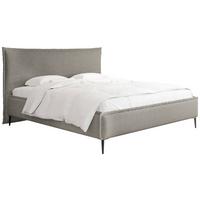 POLSTERBETT Pillow Rise mit Bettkasten, Lattenrost & hohen Metallfüßen in Taupe Chenille 200x200 cm - Taupe/Beige, Holz/Holzwerkstoff (200/200cm) - WFL GROUP