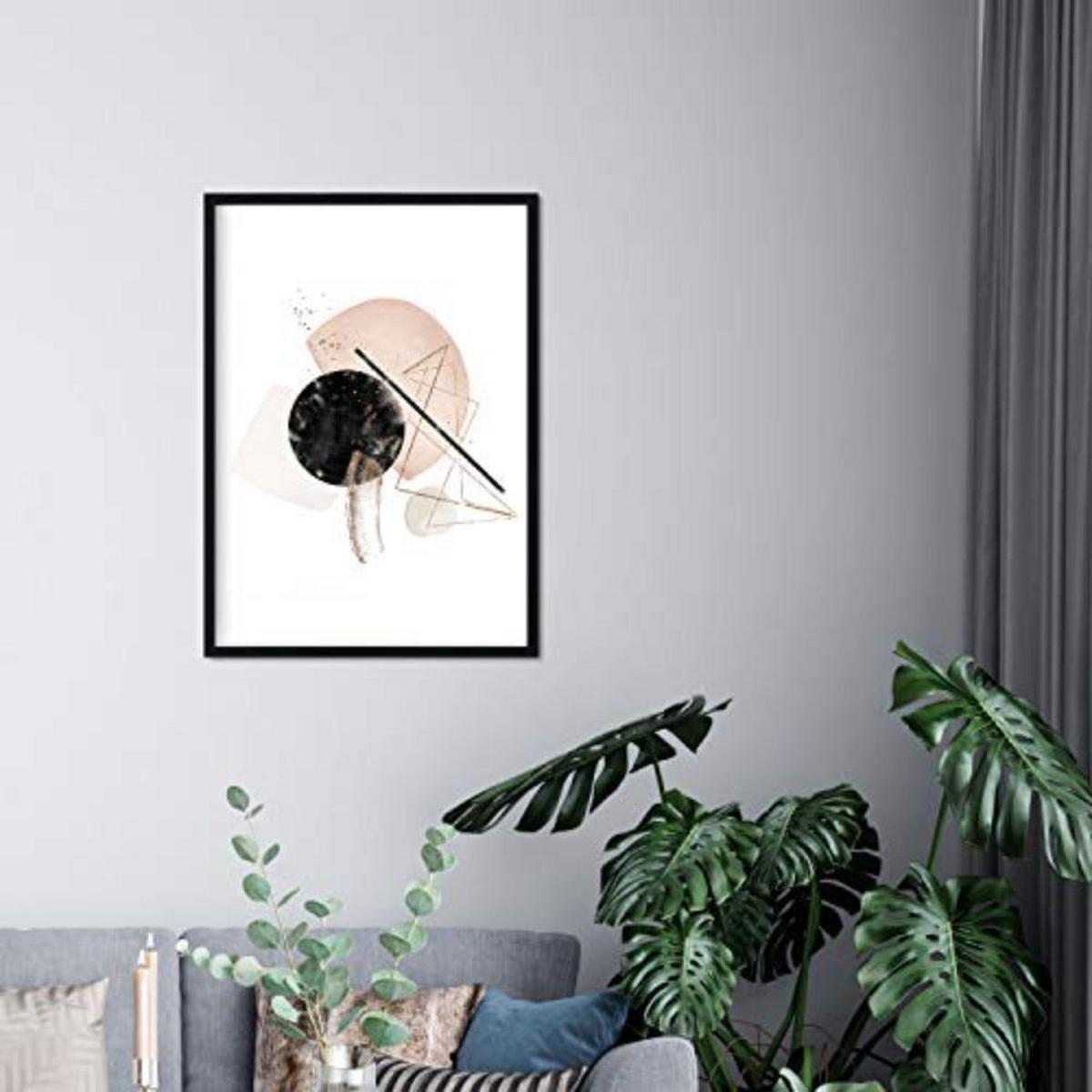 POSTER Set mit 4 abstrakte Formen und Figuren Braun A4 Rahmenlos - Klar, Papier (29.7/3cm) - Nacnic