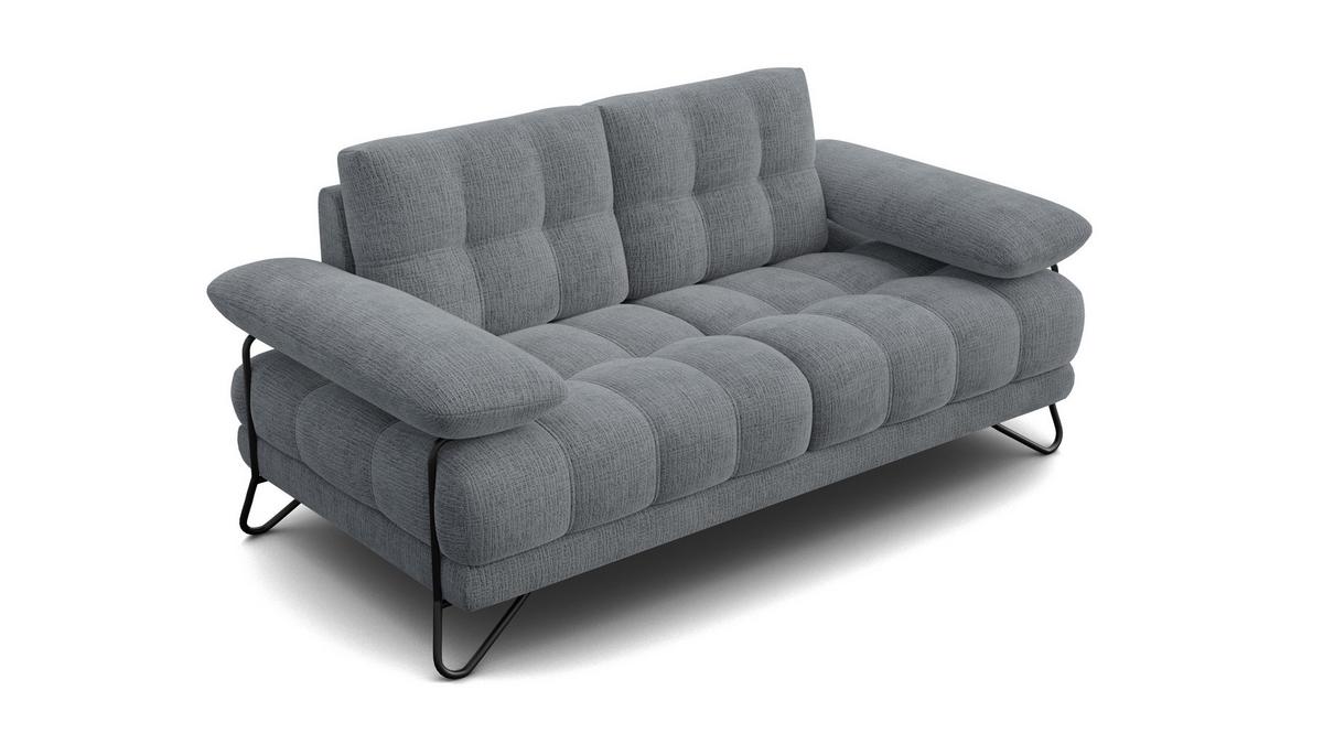 SOFA BUBBARA 2-Sitzer, dunkelgrau - Dunkelgrau/Schwarz, Holz/Textil (185/87/96cm) - Wozimo