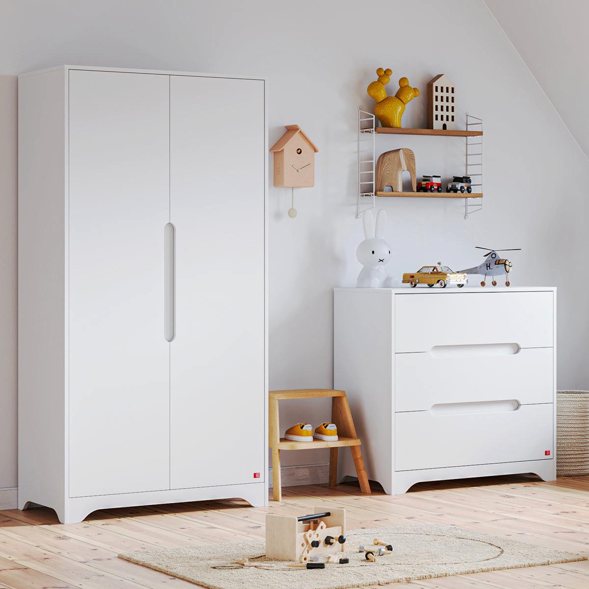 SCHRANK 2 Türen Ova Weiß - Weiß, Holzwerkstoff (88.5/179.5/52cm) - Petits-meubles