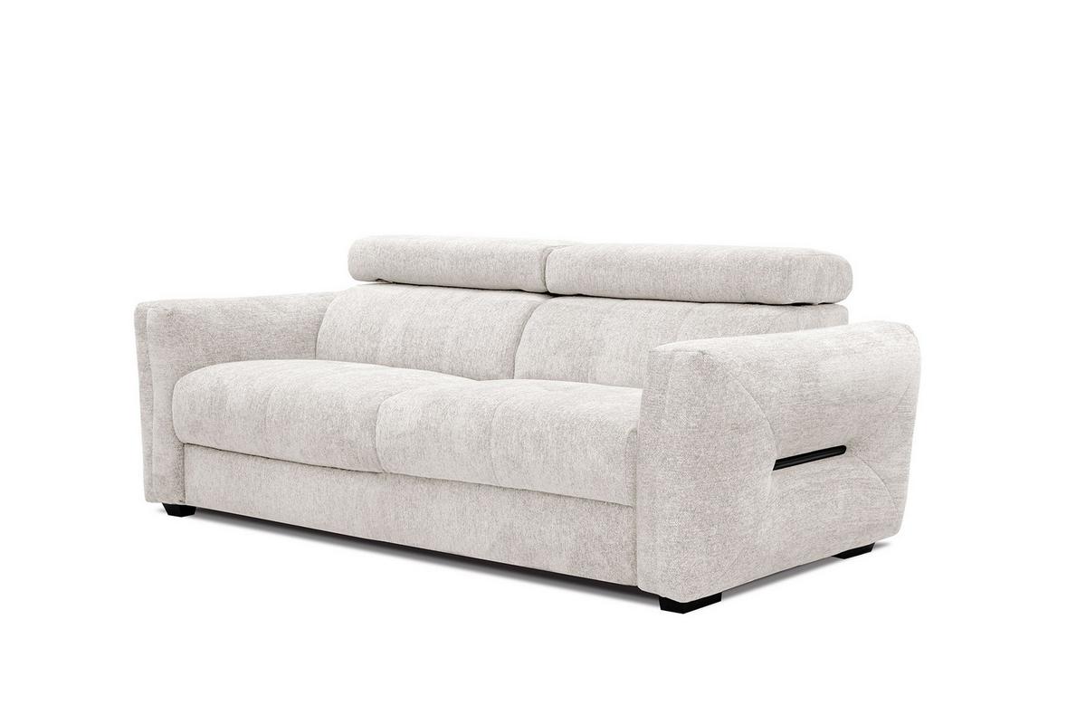 SOFA CALVERA 3-Sitzer, weiß - Schwarz/Weiß, Holzwerkstoff/Textil (204/79/106cm) - Wozimo