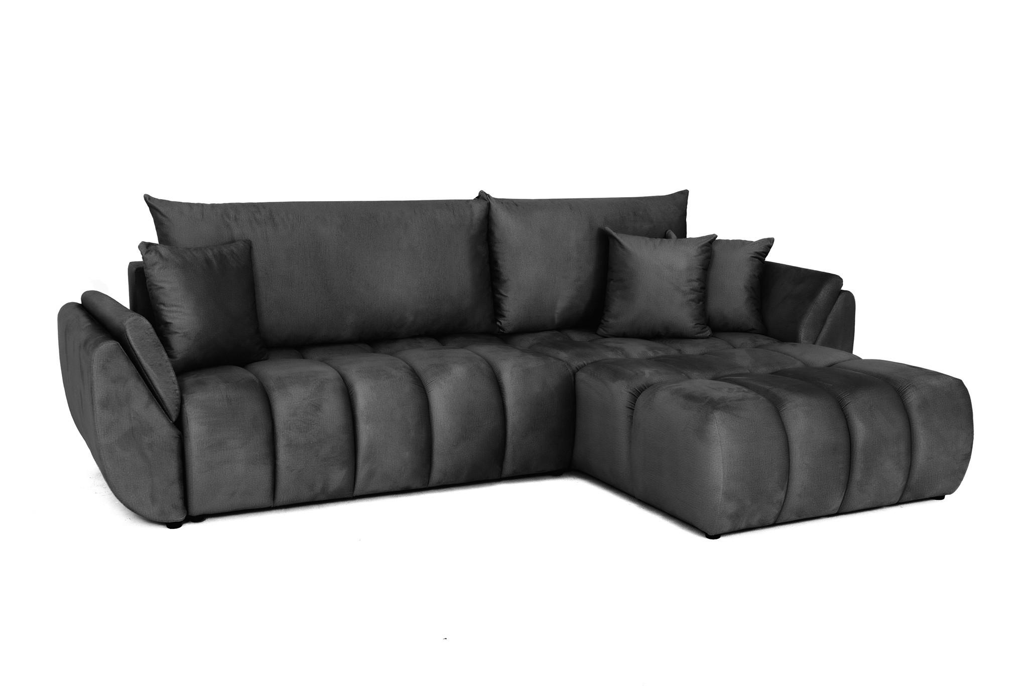 ECKSOFA Collin Mit Schlaffunktion - Dunkelgrau, Holzwerkstoff/Textil (185/280cm) - Fun Möbel
