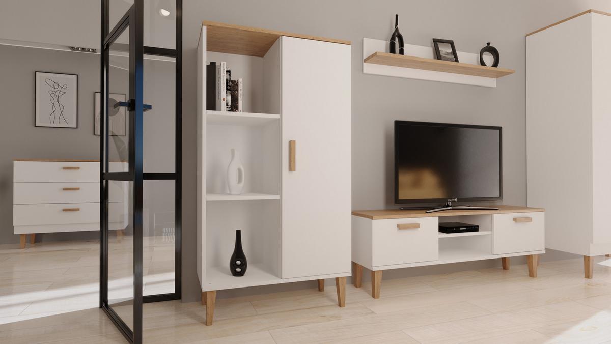 BÜCHERREGAL Denver Weiß 80/120/35 cm - Weiß, Holzwerkstoff (80/120/35cm) - RAUMHIRSCH FURNITURE