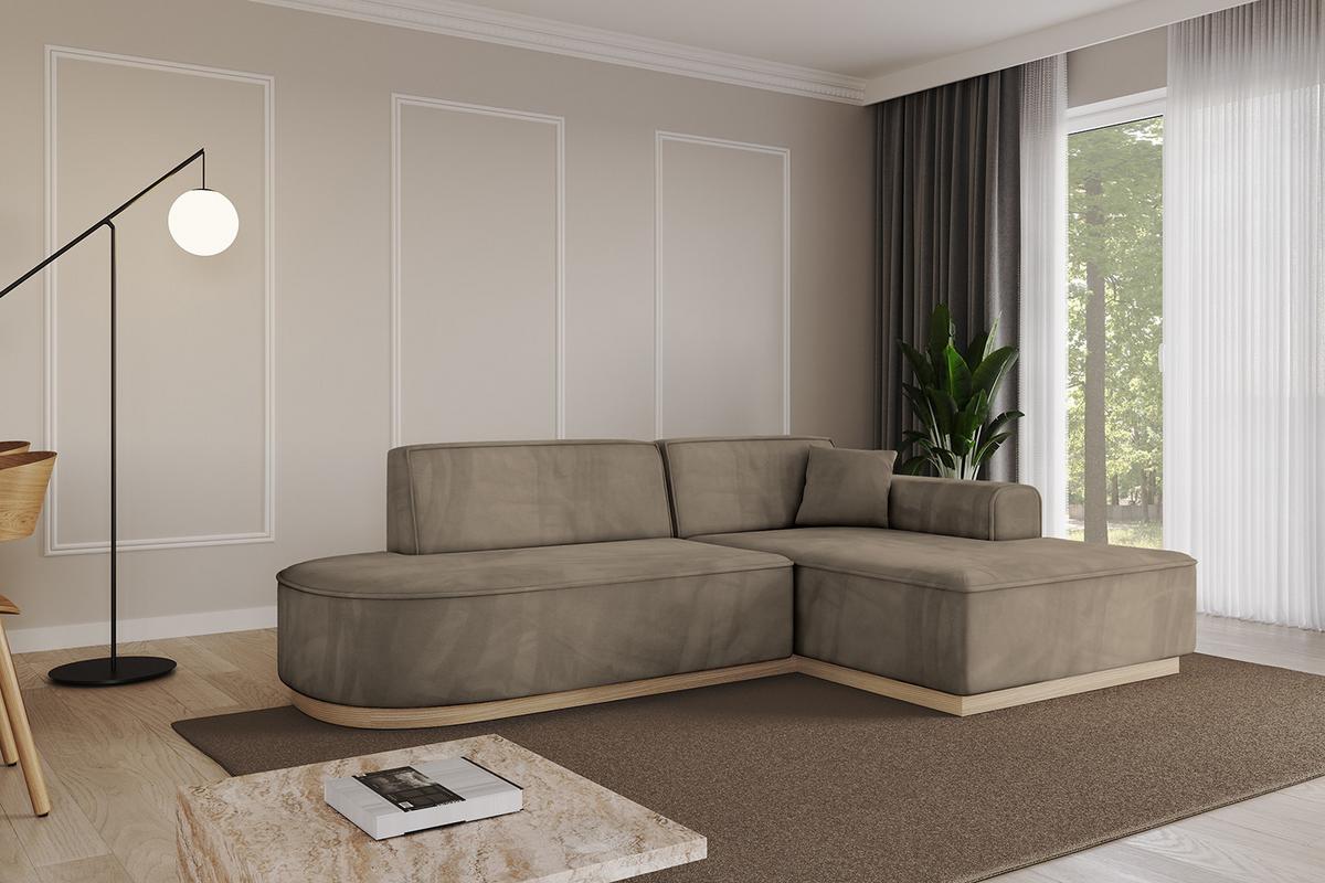 ECKSOFA Ottomane Rechts IREA-L1 - 234x171x83 cm Braun - Braun, Holzwerkstoff/Textil (171/234cm) - ALTDECOR