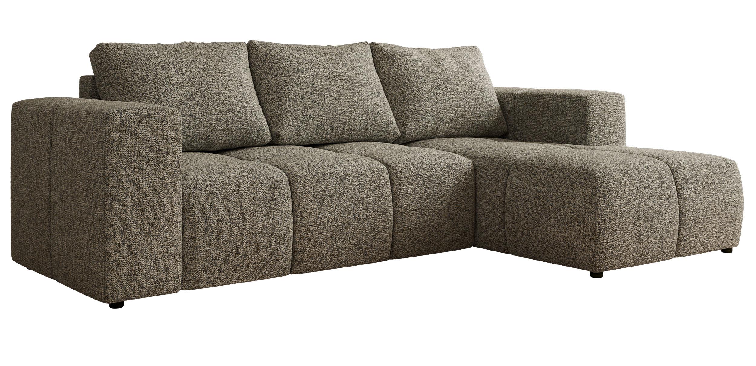 ECKSOFA MONIVA Grau Strukture - Rechts - Schwarz/Grau, Kunststoff/Textil (266/164cm) - MKS
