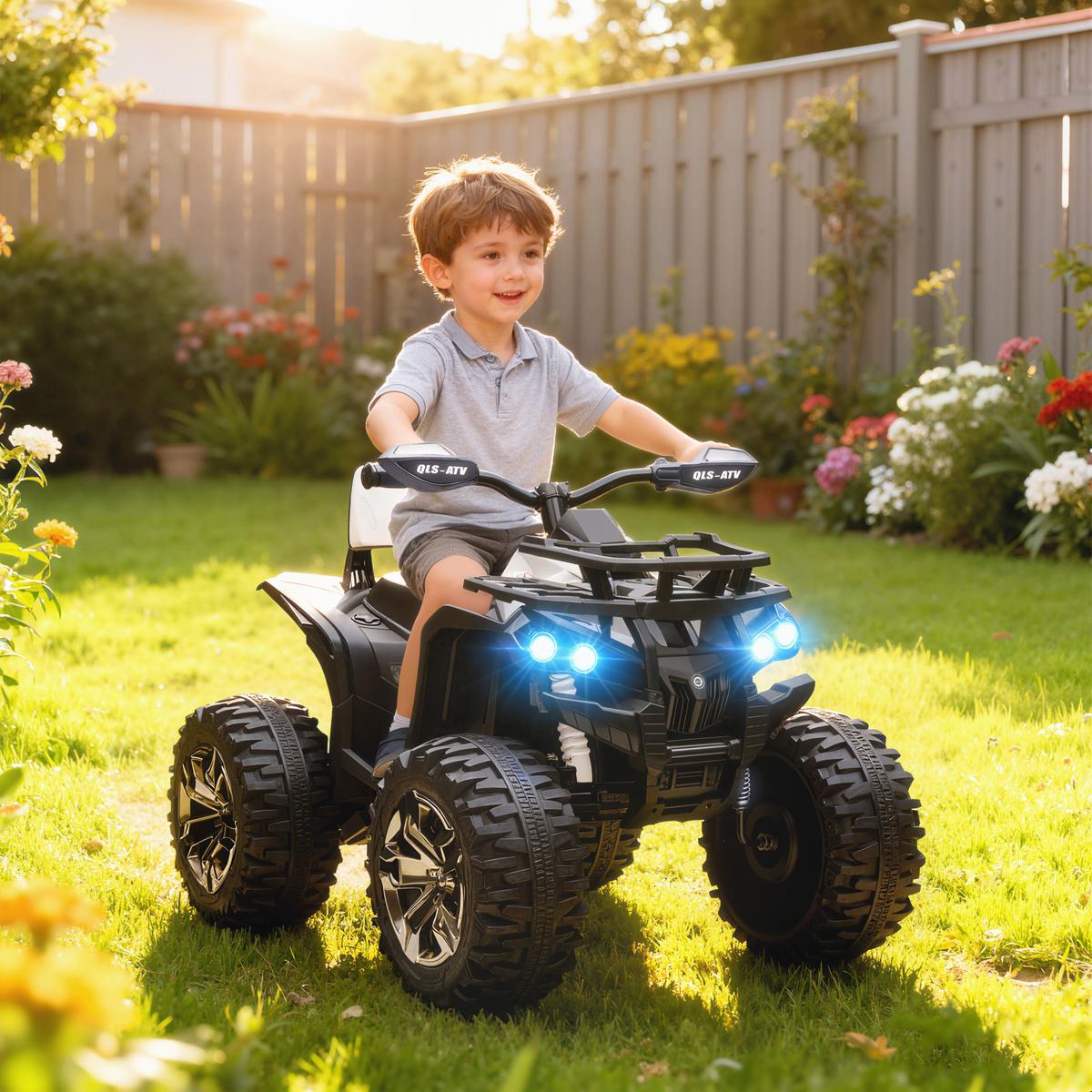 KINDER-QUAD-ELEKTRO Metall Kunststoff Weiß - Weiß, Kunststoff (100/65/73cm) - HOMCOM
