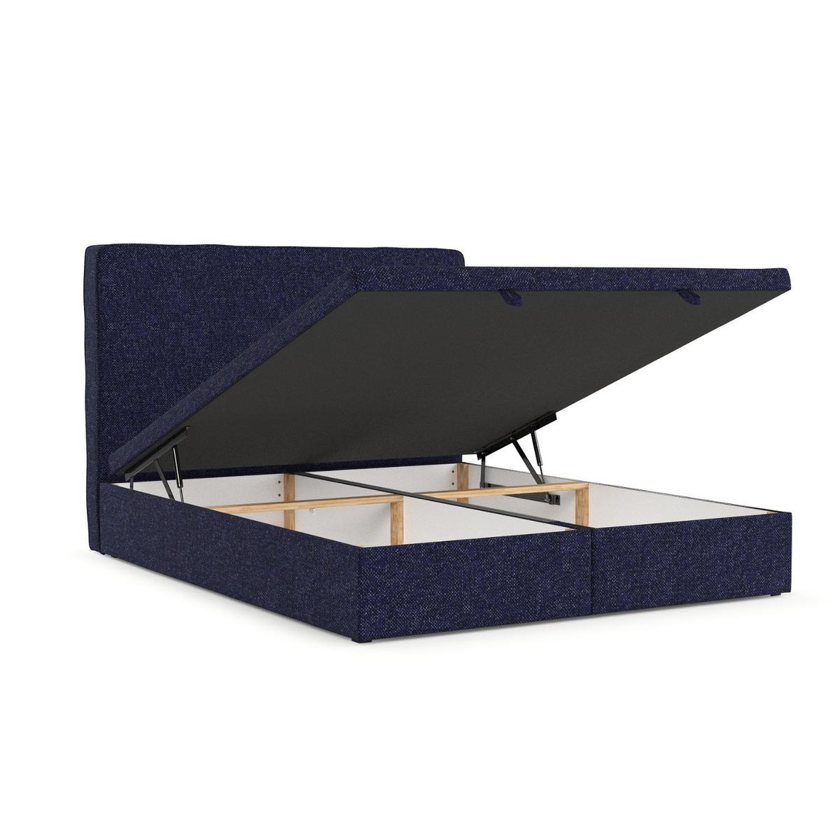 POLSTERBETT Hush mit Stauraum 160/200 cm Marineblau im Alta Stoff - Schwarz/Dunkelblau, Holz/Holzwerkstoff (160/200cm) - AltaBeds