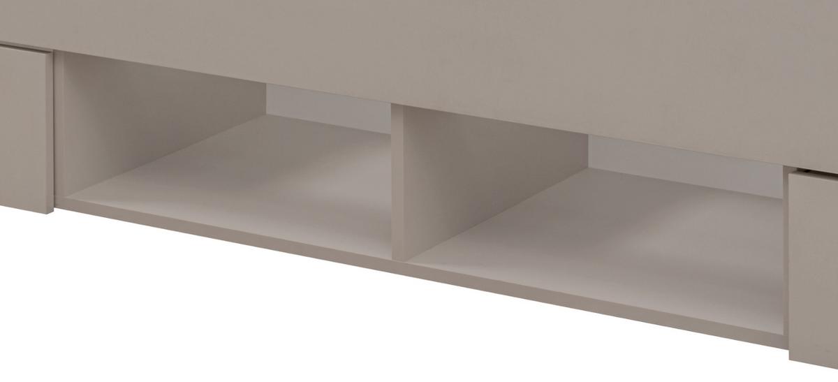STAURAUMBETT Kaschmir, Liegefläche 90 x 200 cm, Bett mit Bettschubkästen - Kaschmir/Schwarz, Holzwerkstoff/Kunststoff (90/200cm) - Inn.Furn