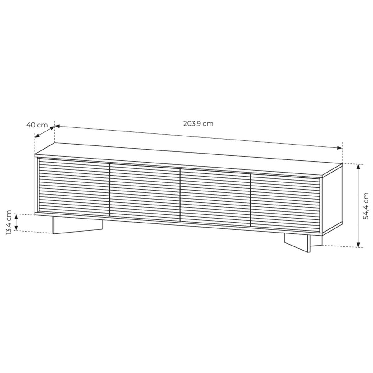 TV-LOWBOARD Semi 203 cm - Beige, Holzwerkstoff (203.9/54.4/40cm) - Selsey