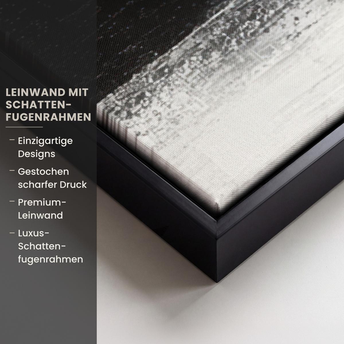 LEINWAND Bilder mit Rahmen - Abstrakt - Gold - Silber - Formen - Ästhetik - 90x60 - Multicolor, Textil (90/60cm) - MuchoWow
