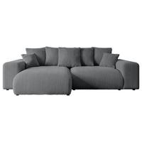 ECKSOFA Ottomane links ESKAR-L 266x176x72 Dunkelgrau Cord - Dunkelgrau/Schwarz, Holzwerkstoff/Kunststoff (266/176cm) - ALTDECOR