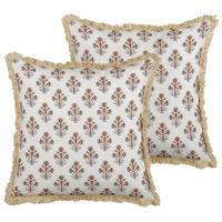DEKOKISSEN 2er-Set Hellbeige 45/45 cm Omorika - Beige, Naturmaterialien/Textil (45/45cm) - Beliani
