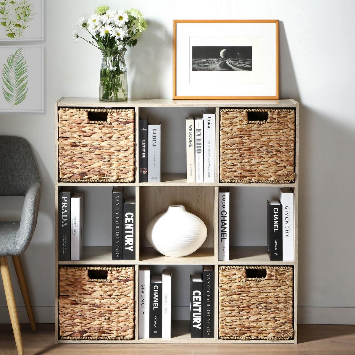 REGAL mit 9 Fächern - Eschefarben, Holzwerkstoff (29.5/92.5/32cm) - Calicosy