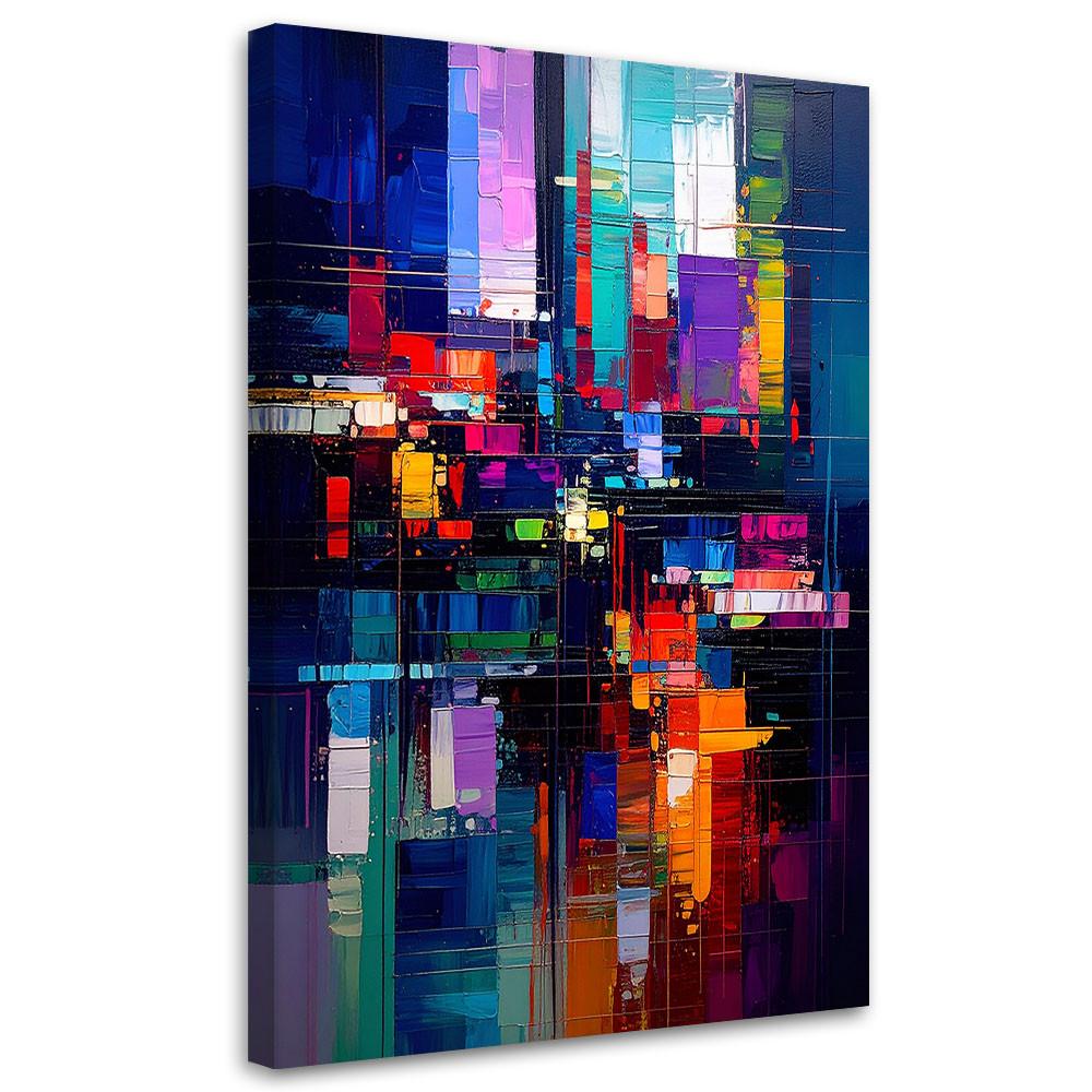 LEINWANDBILD Abstrakt Bunte Farbeffekte 80x120cm - Multicolor, Textil (80/120cm) - Feeby