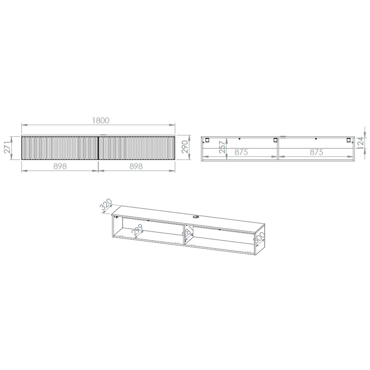 TV-LOWBOARD Caletto 180 cm - Kaschmir, Holzwerkstoff (180/29/32cm) - Selsey