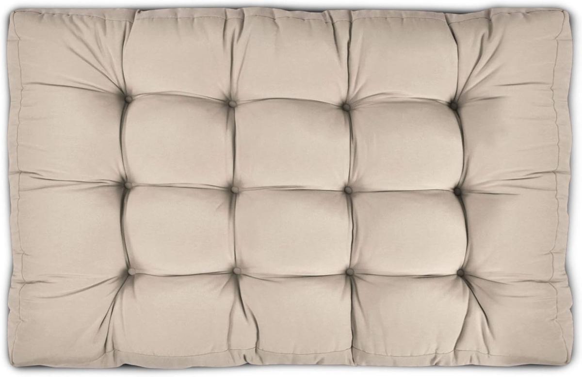 PALETTENKISSEN ECO Style Sitz 120x80x15cm Natur + Rücken (2tlg) - Beige, Textil (80/15/120cm) - Beautissu 