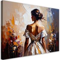 LEINWANDBILD Glamouröse Frauenfigur 60x40cm - Beige, Textil (60/40cm) - Feeby