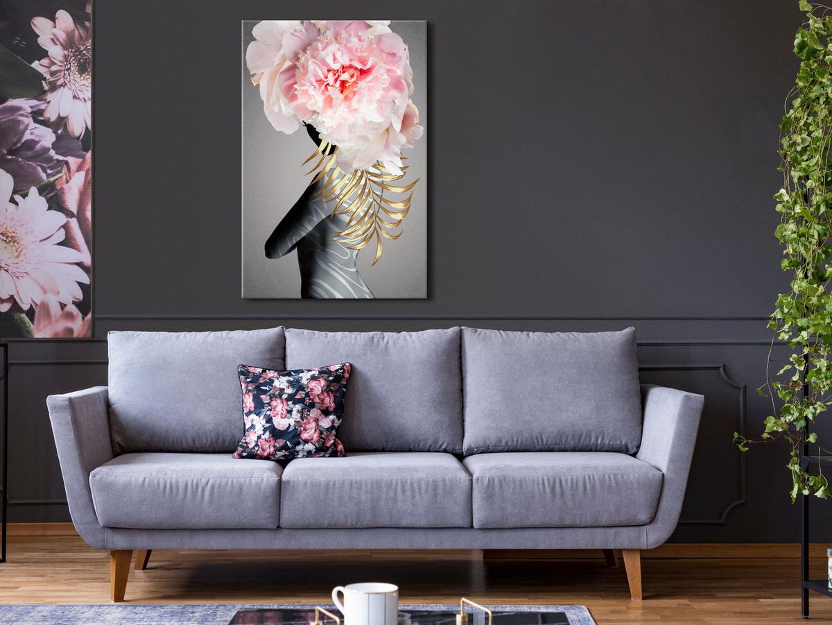 KUNSTDRUCK Grau 60/90 cm - Pink/Grau, Textil (60/90cm) - KUNSTLOFT
