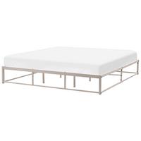 BETT ohne Kopfteil 180/200 cm Eisen Hellbeige Viry - Beige, Metall (180/200cm) - Beliani