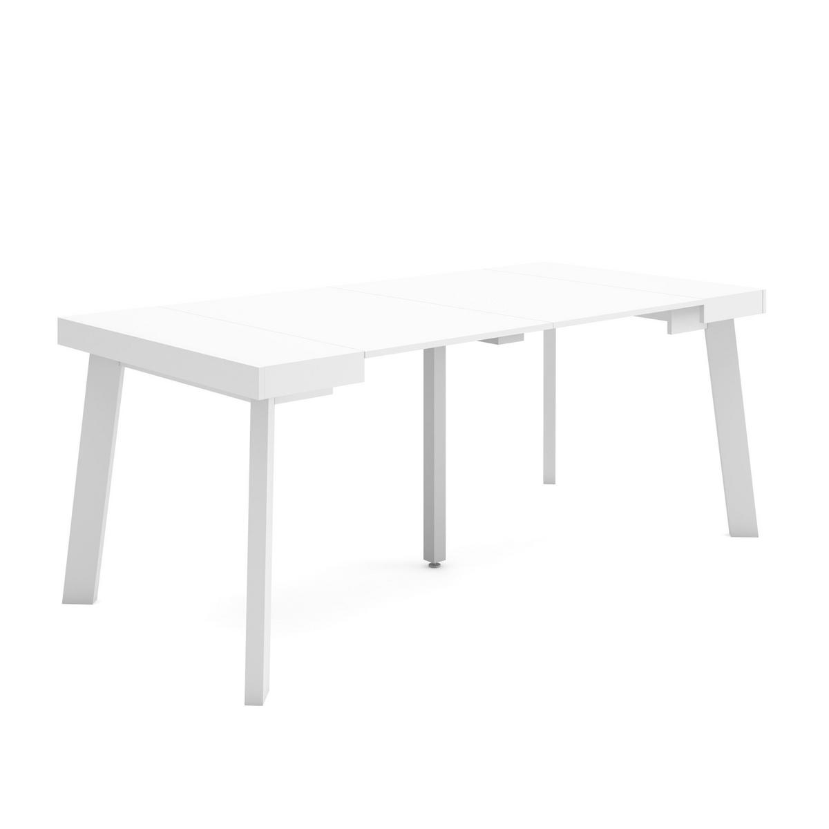 KONSOLENTISCH ausziehbar 58 bis 180cm, für 8 Gäste, weiß, 90/58/73cm - Weiß, Holzwerkstoff (90/180/73cm) - Skraut Home