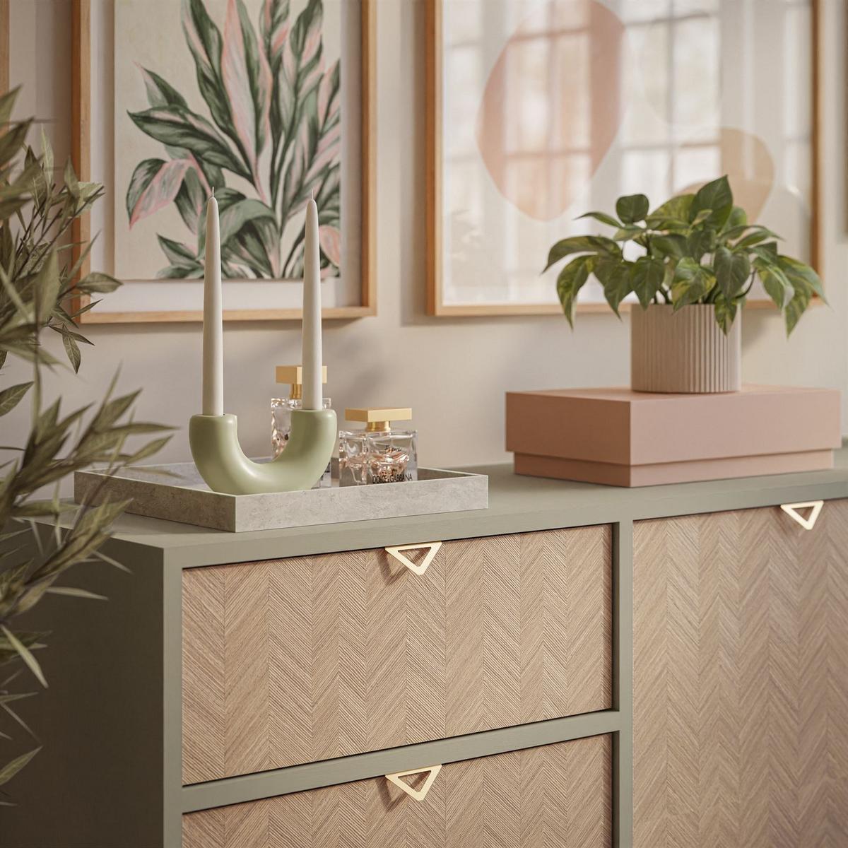 KOMMODE ALOE KSZ158 mit Schubladen Eukalyptus - Eukalyptusholzfarben, Holzwerkstoff (158/80/38cm) - Lookway