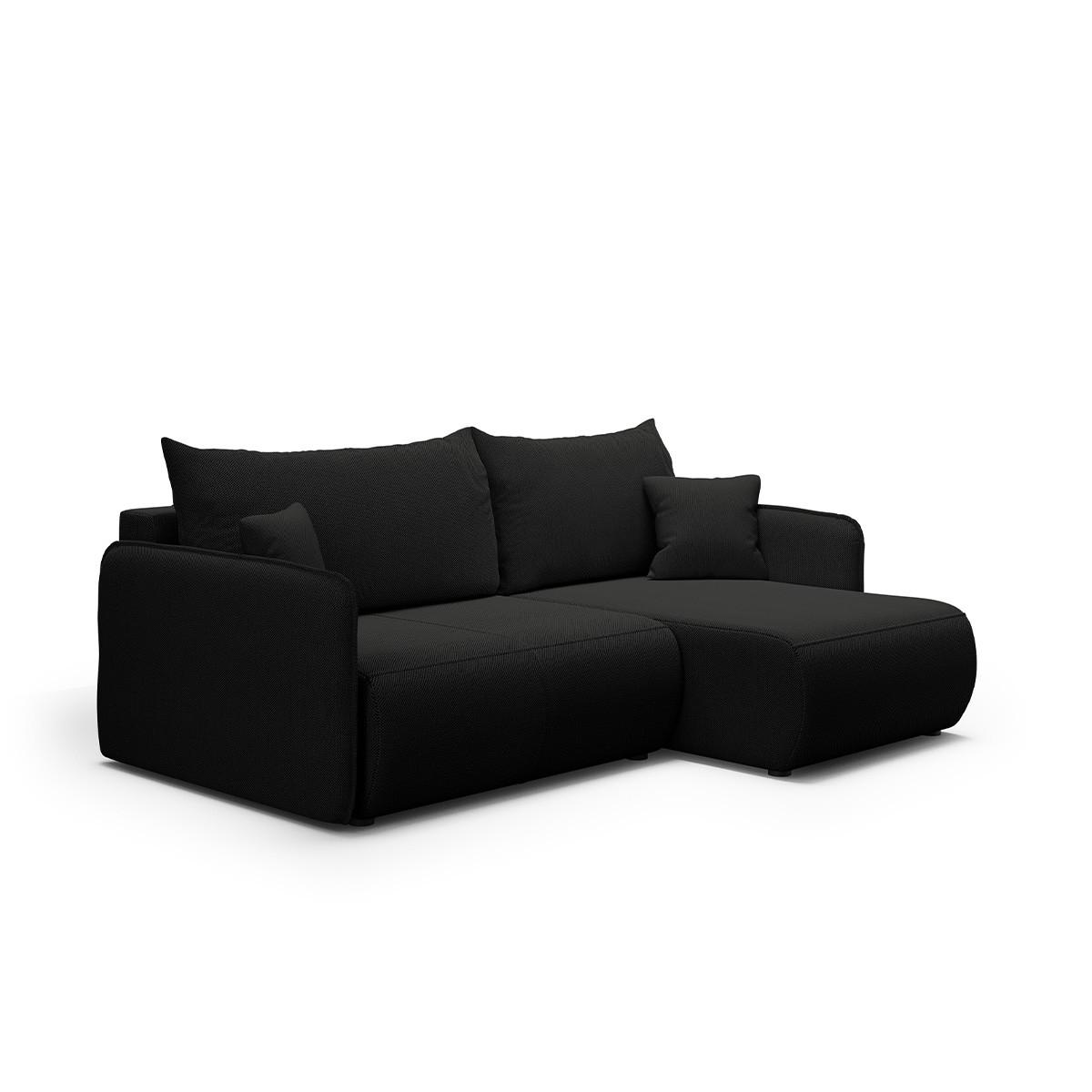 ECKSOFA Claudio 3 Sitzplätze Schwarz - Schwarz, Holz (207/148cm) - Petits-meubles