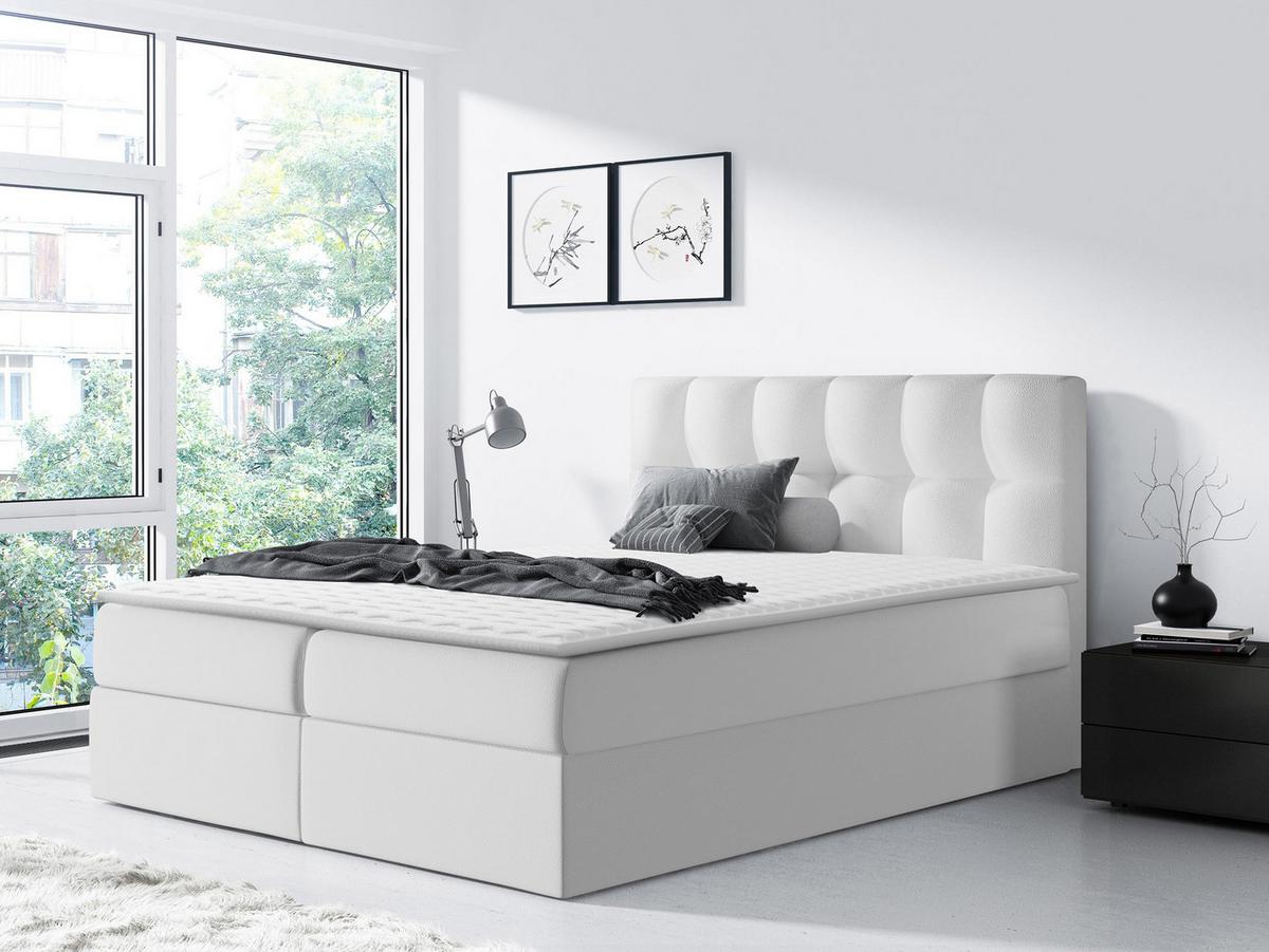 BOXBETT Rico - H3 - Weiß, Holz/Textil (180/200cm) - MIRJAN24