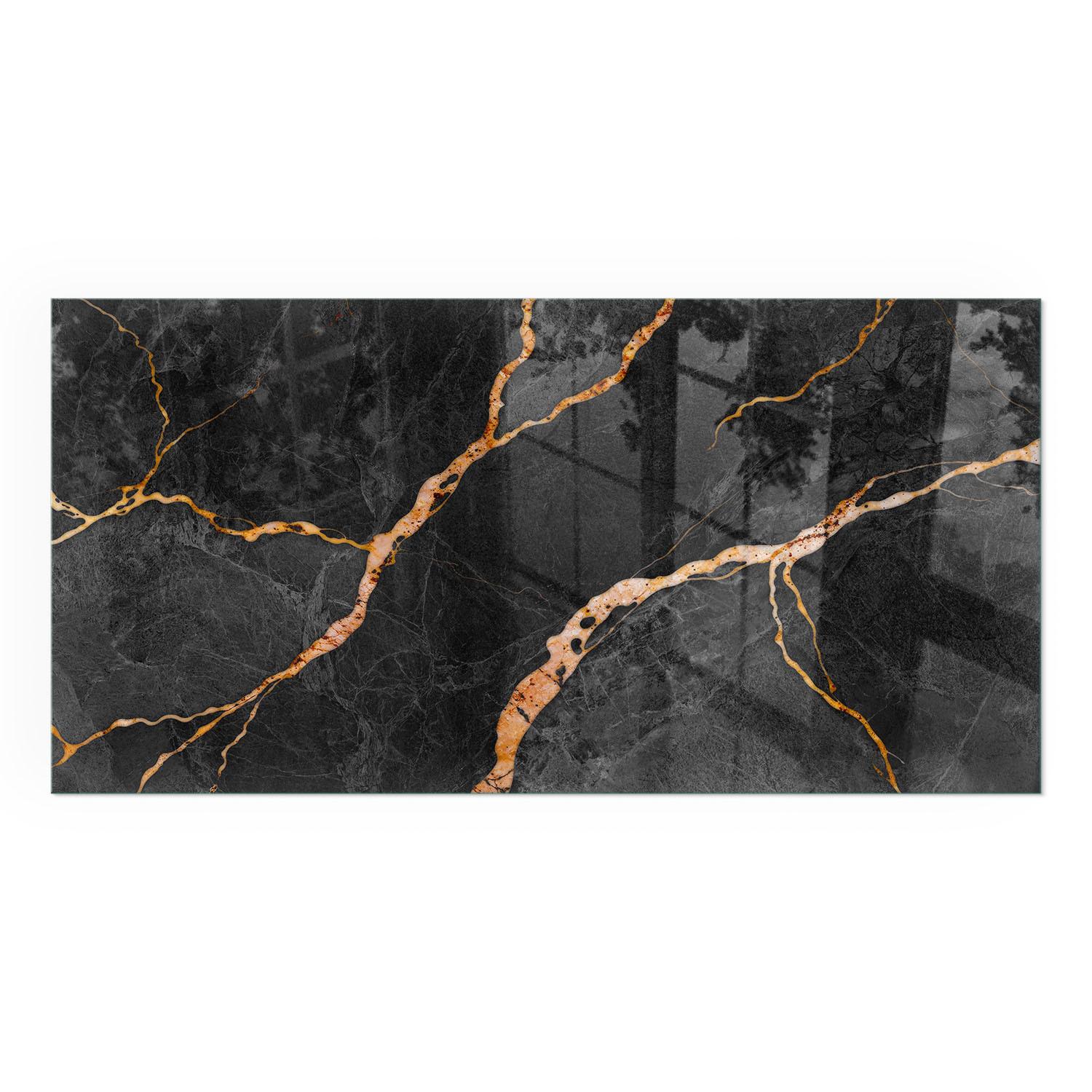 GLASPLATTE für Kamin 140x70 cm - Schwarz, Glas (140/70/0.4cm) - TULUP