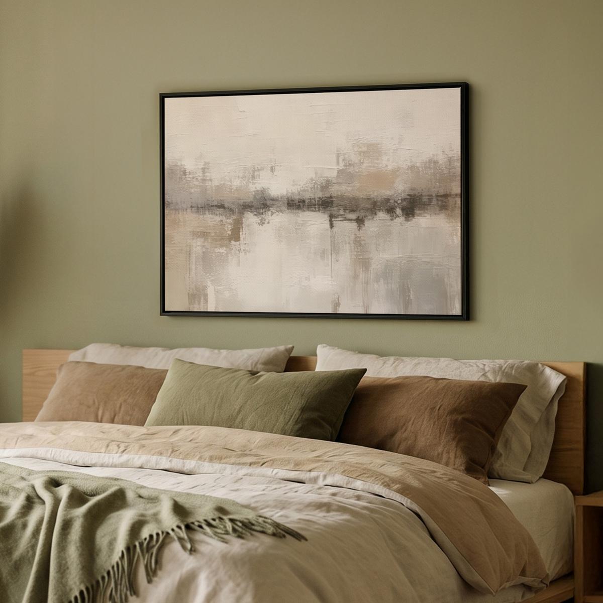 LEINWAND Bilder mit Rahmen - Moderne Kunst - Abstrakt - Beige - 80x60 - Beige, Textil (80/60cm) - MuchoWow