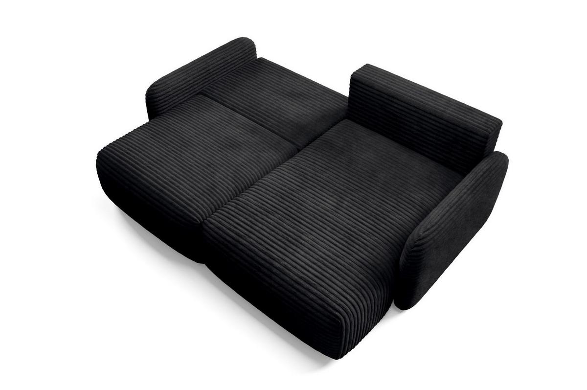 ECKSOFA Simone Mit Schlaffunktion - Schwarz, Holzwerkstoff/Textil (165/240cm) - Fun Möbel