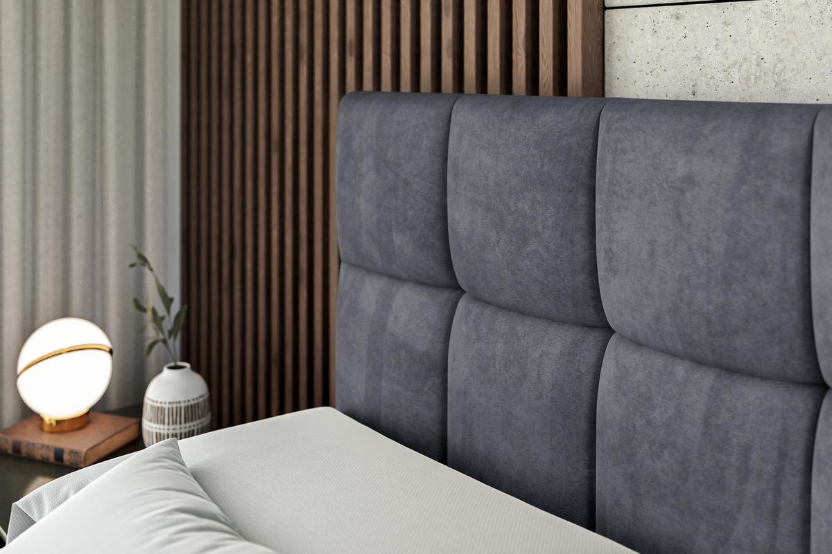 BOXSPRINGBETT RICAR KING - 200x200 - H3/H4 - Dunkelgrau - Dunkelgrau, Holzwerkstoff (200/200cm) - ALTDECOR