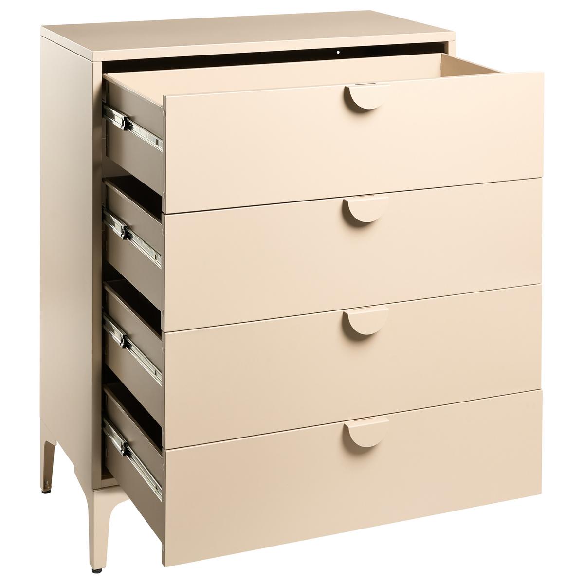 KOMMODE mit 4 Schubladen Metall Beige Ardura - Beige, Metall (78/99/40cm) - Beliani