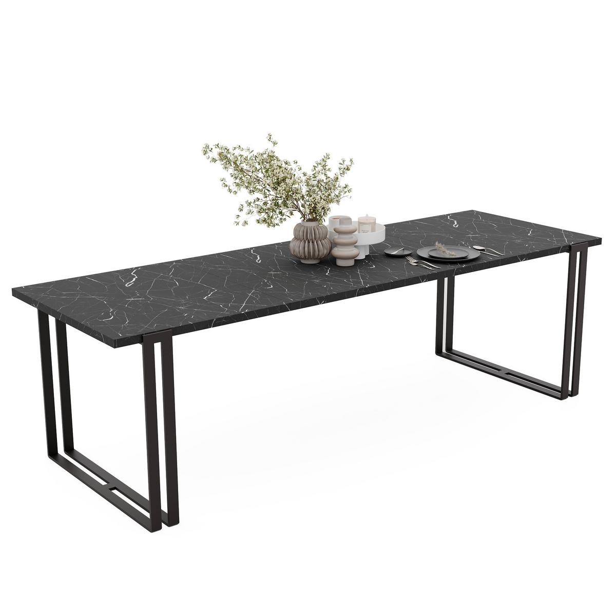 TISCH ausziehbar aus MDF, Schwarz - Schwarz, Holzwerkstoff (120/80/76cm) - Idohome