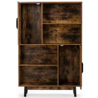 BÜCHERSCHRANK Braun - Braun, Holz (80/120/24cm) - COSTWAY