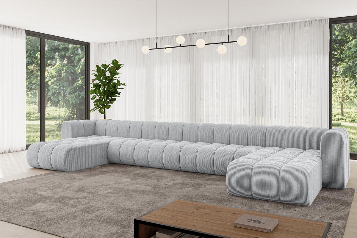 WOHNLANDSCHAFT modulares Sofa Joren-U3 - 501x177x70 cm Grau - Grau, Holzwerkstoff/Textil (501/70/177cm) - ALTDECOR