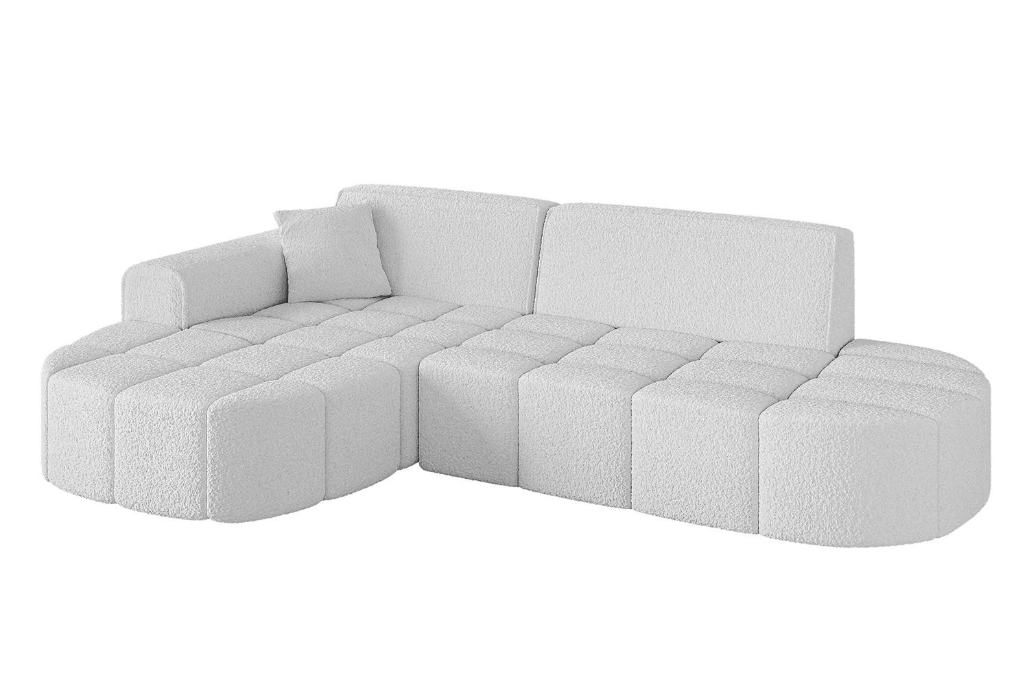 ECKSOFA Ottomane Links LIVO-L1 - 252x173x79,5 cm Weiß - Weiß, Holzwerkstoff/Textil (252/173cm) - ALTDECOR