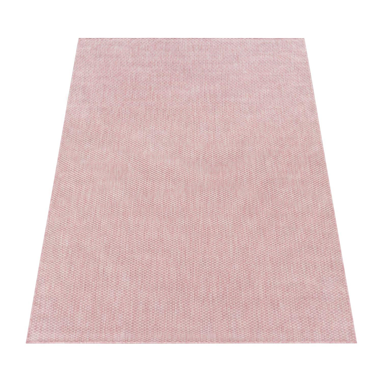 FLACHWEBTEPPICH, einfarbig, aus Polypropylen, Rosa, 60 x 100 cm - Rosa, Textil (100/60cm) - KADIMA DESIGN