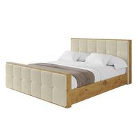 POLSTERBETT mit Bettkasten, Fußteil und Lattenrost, Boxbett ohne Matratze - ENZO7-Z 200x200 - Champagner, Holzwerkstoff/Textil (200/200cm) - ALTDECOR