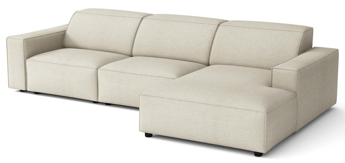 ECKSOFA Sellmo 287 cm - Creme/Schwarz, Kunststoff/Textil (292/166cm) - Selsey