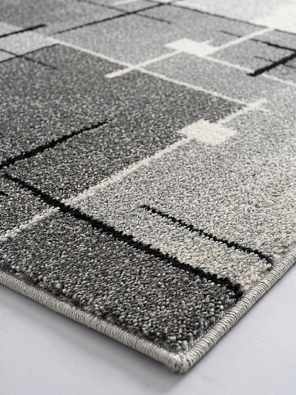 TEPPICH Niederflor Patchwork THUR Polypropylen Grau 80 x 140 cm - Grau, Textil (240/330cm) - KADIMA DESIGN