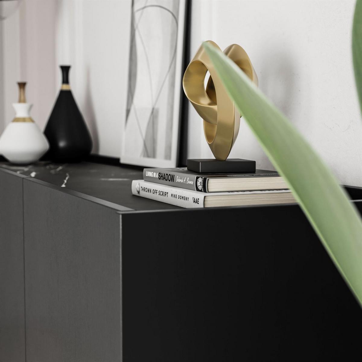 KOMMODE K144 EUPHORIA - Schwarz, Holzwerkstoff (144/83/37cm) - Lookway
