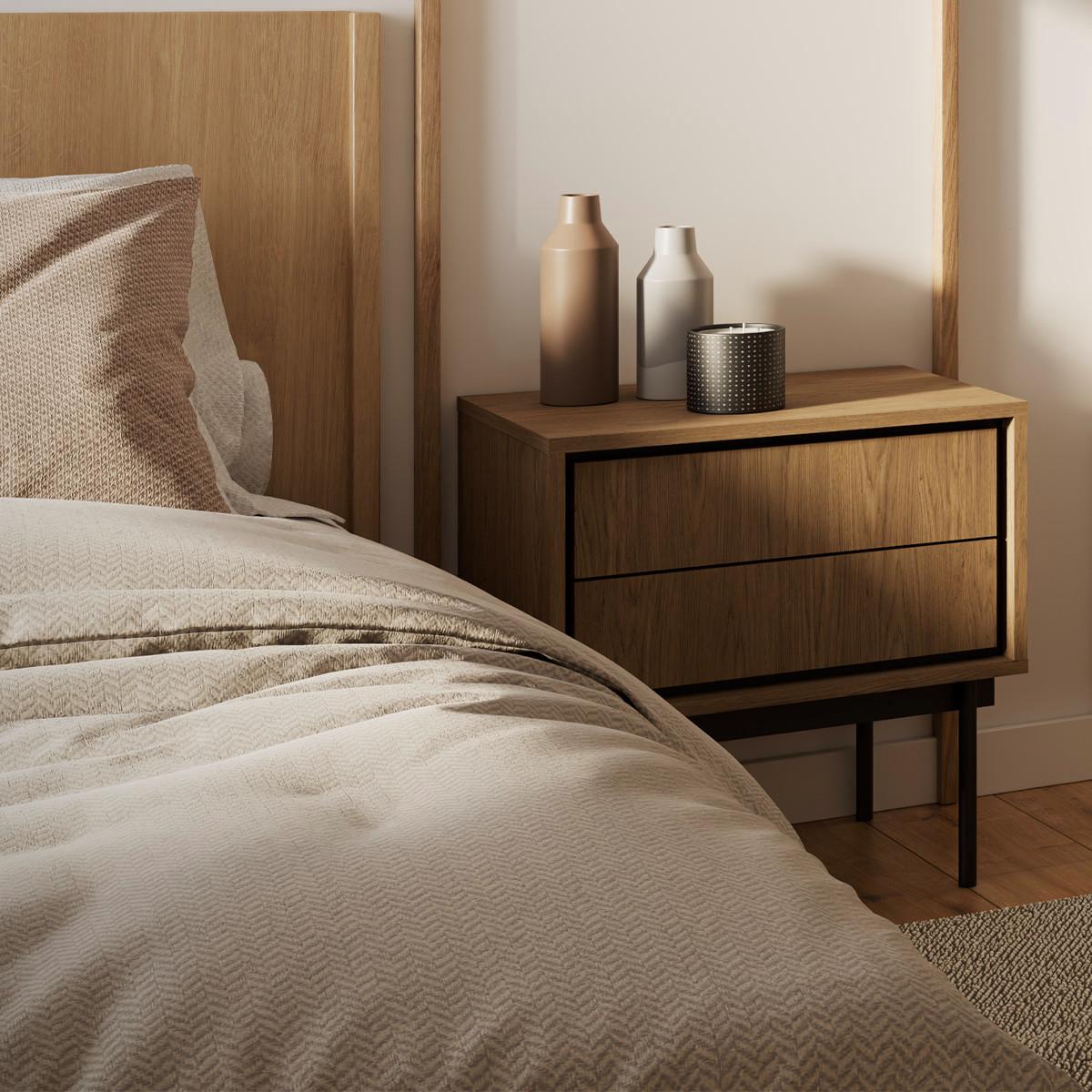 NACHTTISCH Vidia Holz - Braun, Holzwerkstoff (53.2/53.8/38cm) - Petits-meubles