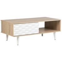COUCHTISCH heller Holzfarbton/weiß rechteckig 60/120 cm Swansea - Hellbraun/Weiß, Holzwerkstoff (60/120/46cm) - Beliani