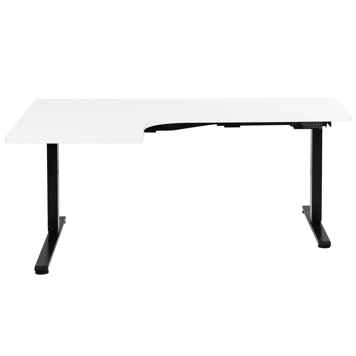 SCHREIBTISCH 160x60 cm elektrisch Schwarz/Weiß Destines - Schwarz/Weiß, Holzwerkstoff (109/160/60cm) - Beliani